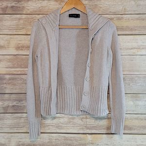 The Limited Light Grey Cotton Cardigan Sweater M